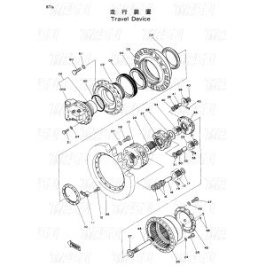 Black EX200-1 ExcavatorTravel Drive Catalog With Bolt on Installation 9066008