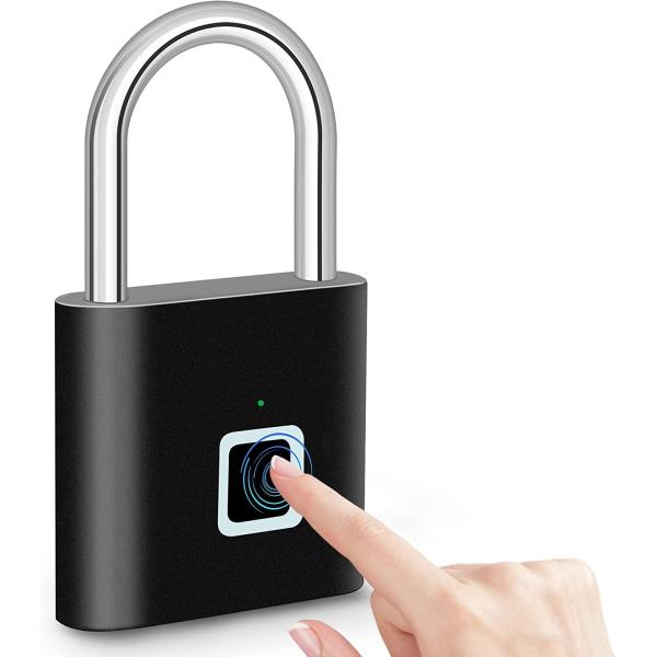 Fingerprint Padlock One Touch Open Fingerprint Lock with USB Charging for Gym,