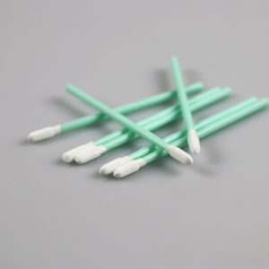 China Manufacture Industrial Green Handle Disposable Polyester Swabs For