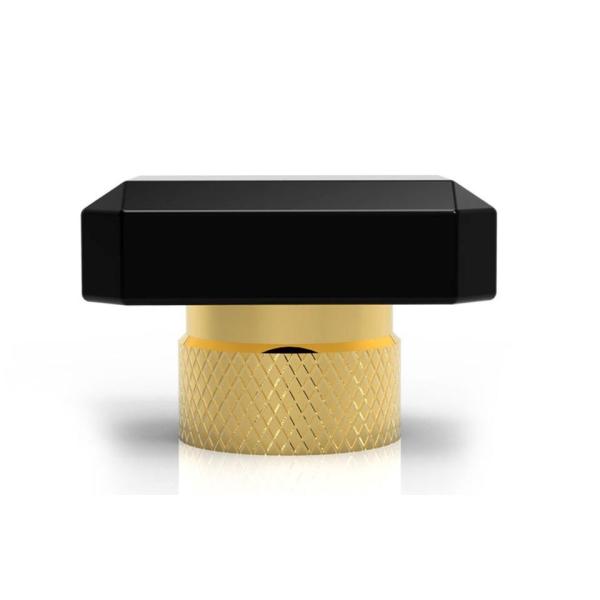 Quality OEM ODM Zinc Alloy Perfume Cap Square Inlay Turn Gold Plated wholesale
