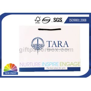 Fancy Personalized Printing White Paper Bags with Long Cotton String Handle