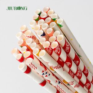 Eco Friendly Degradable Paper Straws Individually Wrapped Paper Drinking Straws
