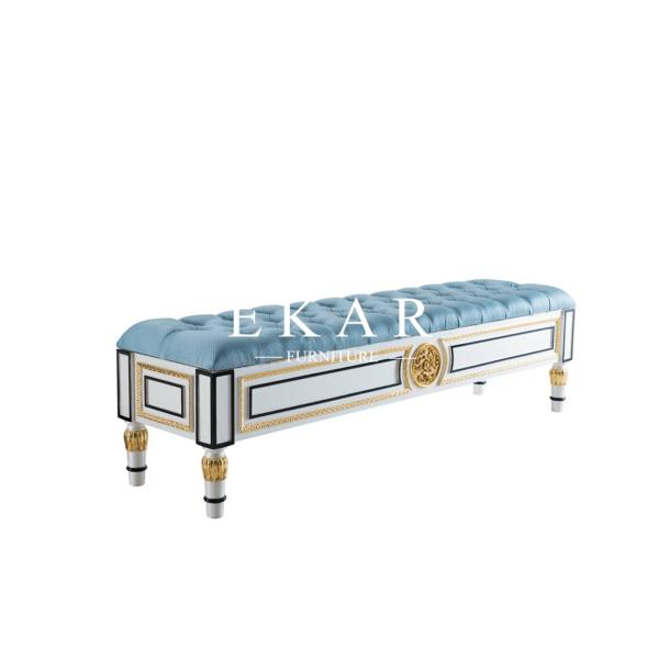 Quality Spanish Luxury Design Long Fabric Upholstery End Bed Stool wholesale