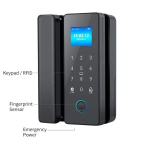 Glass Door Smart Fingerprint Door Lock Biometric Unlock Full Automatic Tuya Lock