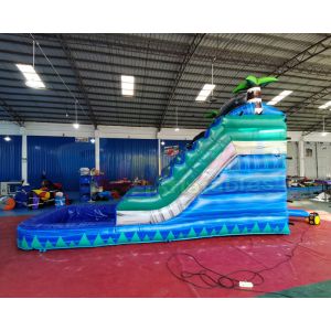 Commercial 1000D Palm Tree Bounce House With Slide