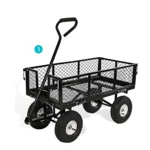 Rustproof Garden Wagon Cart Fire Retardant Metal Garden Cart With Handle