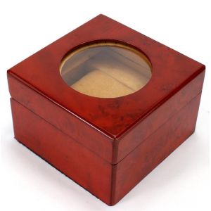 Cheap Single Slot High Glossy Wooden Watch Organiser Sustainable With Custom Logo Round Velvet Pillow for sale