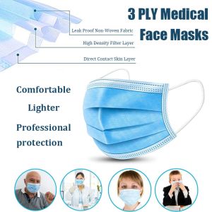 Breathable Disposable Respirator Mask 3 Ply Protecting Against Germs