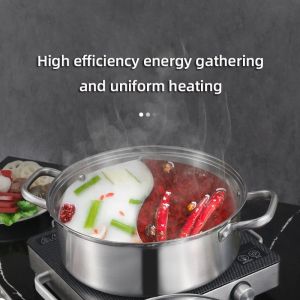 New Design Hot Pot Thickened Round Shape Stainless Steel Shabu Pot Soup Pot With