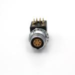 6 Pin Circular Printed Circuit Board Connectors Push Pull IP50 With Two Nuts