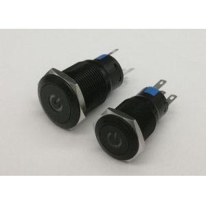 Black Momentary Aluminum 19mm Illuminated Vandal Switch