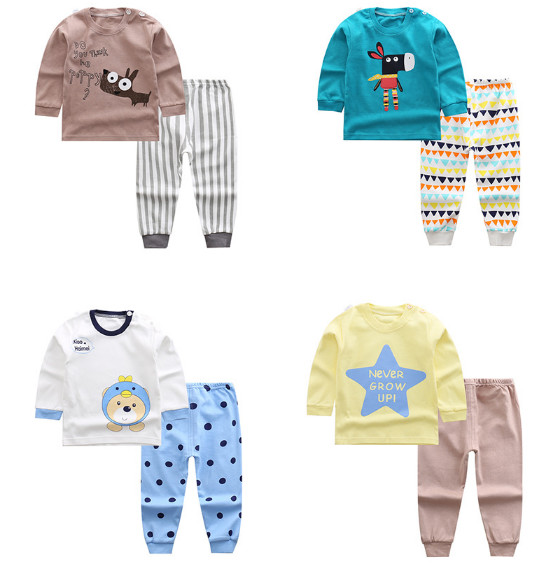 Quality Animal Patterns Long Sleeve Kids Clothing Sets , Toddler Boy Clothing Sets wholesale