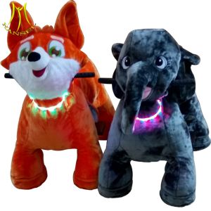 Hansel plush coin rideable animal toys and animal scooters ride in mall with pig