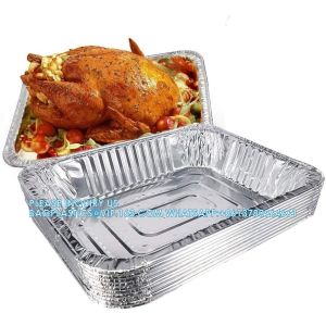 12.5inX10in/32X26cm Disposable Rectangle Large Aluminum Foil Trays Containers