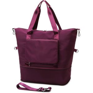 Cheap Large Capacity Expandable Dry Wet Separation Bag Travel Carry On Tote With Shoulder Strap for sale