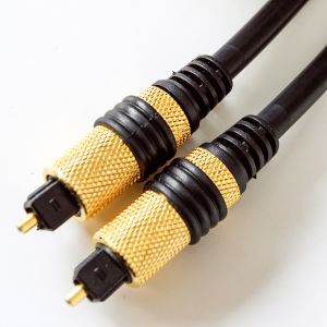 China Toslink Digital Audio Optical Fiber Cable PVC Plated Golden Shell Metal Socket Yellow For Home Theatre  CD TV on sale