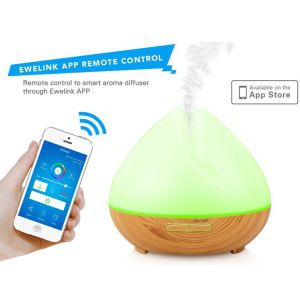 Wood Grain Base 400ml Smart WiFi Aroma Essential Oil Diffuser
