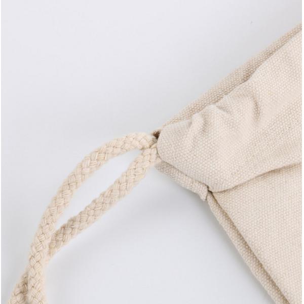 Pure Natural Calico Sports Drawstring Backpacks With Logo Print Wash In The