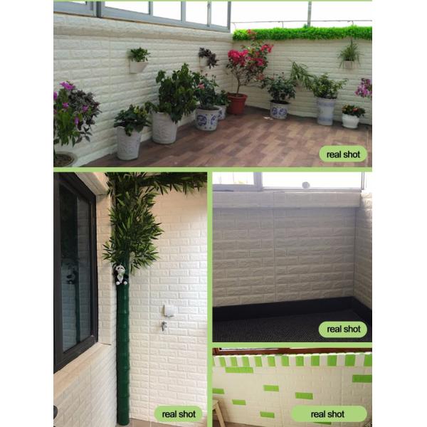 Soft Packages Design Style Waterproof Moistureproof 3D PE Foam Brick Wall Sticker 10mm Thick White Color Wall Decor Wallpaper
