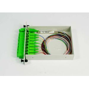 Compact 1x8 Fiber Optic PLC Splitter Customized Color Low Insertion Loss