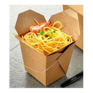 Compostable Eco-Friendly Boxes Fast Food Noodle Takeout Paper Packaging Box Food