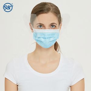 SJ personal protective equipment protection medical mask face shield 3 ply