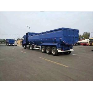 60T Tipper Semi Trailer 3 Axles Semi Flatbed Trailers Blue