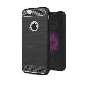 Black soft TPU mobile phone case for iphone 8, for iphone 8 brushed carbon fiber