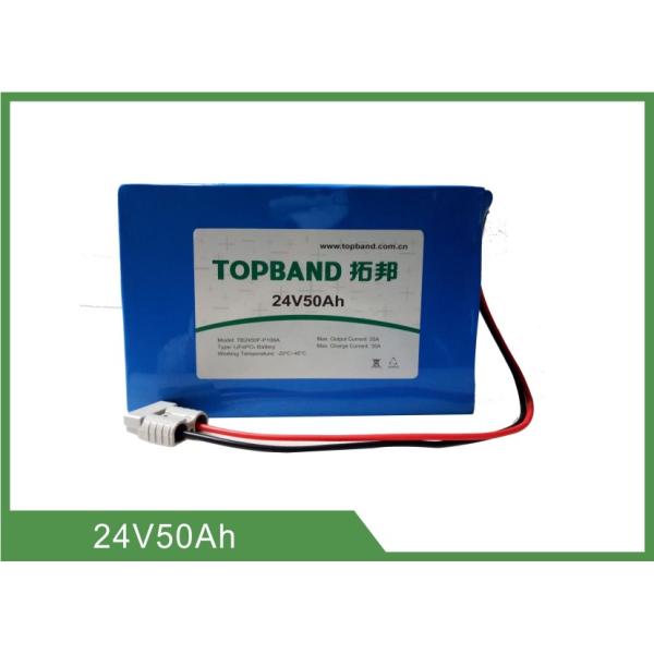 Quality 24V 50Ah Rechargeable Lithium Iron Phosphate Battery WIth Anderson Connector And PVC Pack wholesale