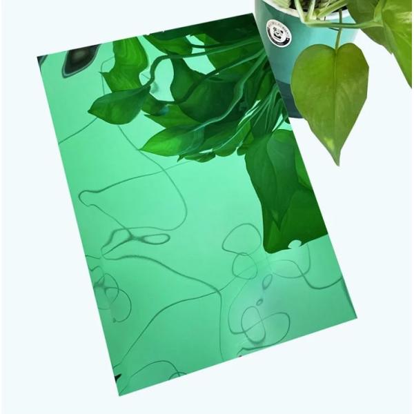 304 0.6mm thick mirror PVD green color stainless steel sheet water ripple stainless steel ceiling panel