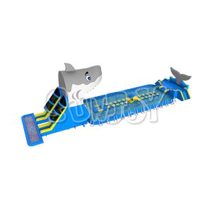 Amusement Water Park 0.9mm Plato Inflatable Shark Slide