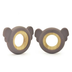 NUBY Natural Wooden Silicone Teether Koala Shape BPA Free