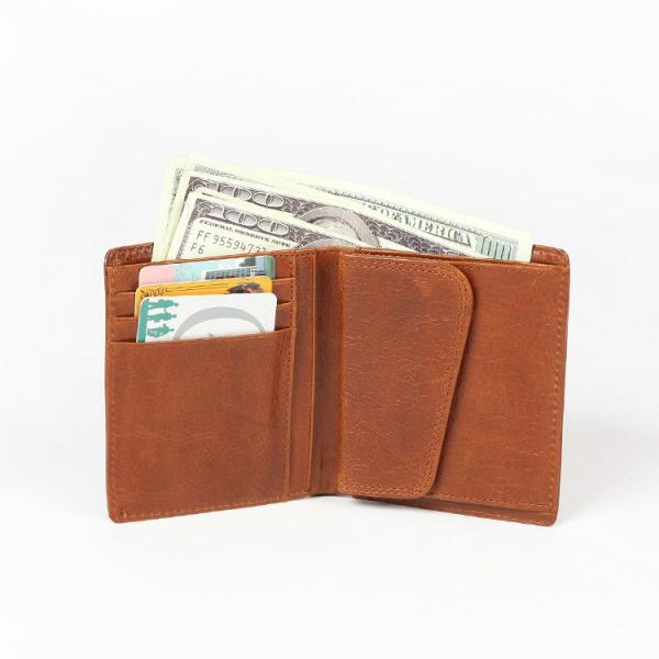 Multi-Card Slot Men's Wallet with RFID Protection and Genuine Cowhide Leather Material