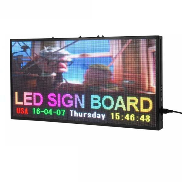 Full Color Indoor Scrolling LED Text Sign Display 96*384cm With Adjustable
