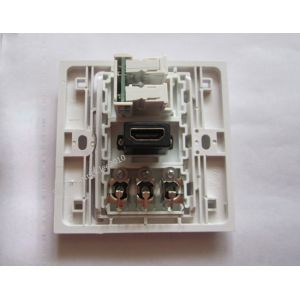 Durable Home Use Wall Panel Socket With RJ45 HDMI RCA White Color 86x86mm Size