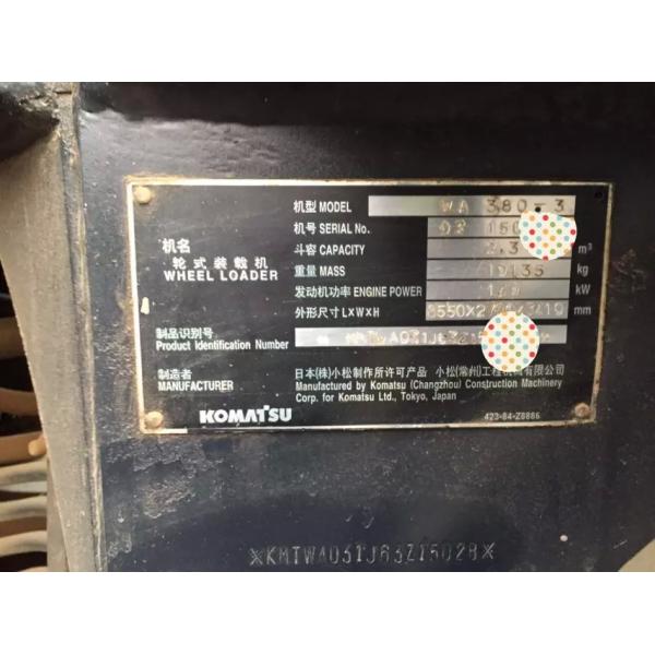 16.5 Ton Second Hand Komatsu Mini Wheel Loader WA380 3.2m3 Bucket Year 2008