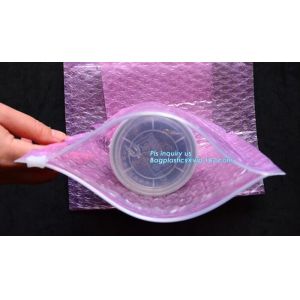 PE zipper bubble k bag with custom printed logo, Bubble Bag With Slider, Padded