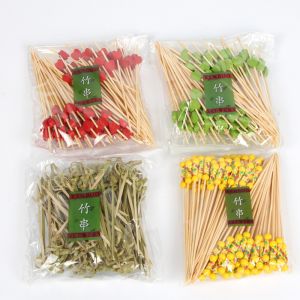 China Disposable Bamboo Burger Sticks Length 9cm / 12cm on sale
