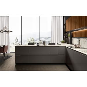 Modern Style Lacquer Kitchen Cabinets Customized With Wine Case