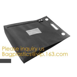 Locking Bank Bag Canvas with Hard Handles Black,Promotional Customized Nylon