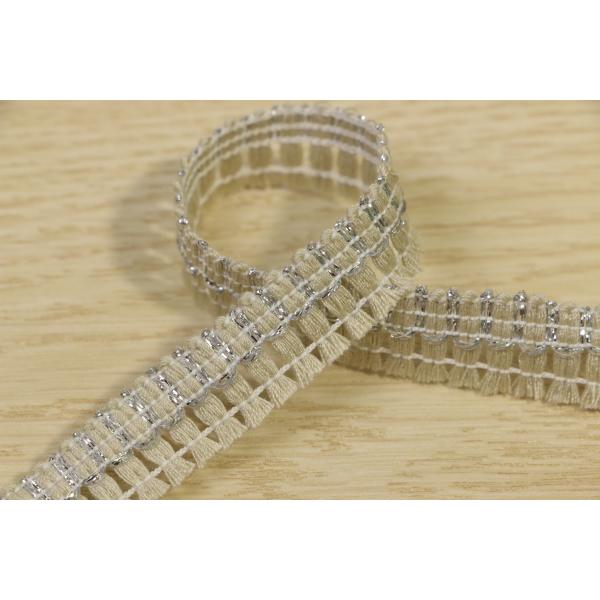 Quality Fringe Woven Fabric Tape Multiapplication With Silver Metallic Thread wholesale