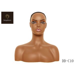 China Washable Pierceable Mannequin Head Shoulders With Meticulous Makeup on sale