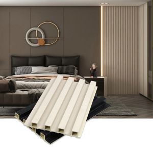 China Modern Waterproof Fluted WPC Wall Panel Indoor Home Decorative Background Panels on sale