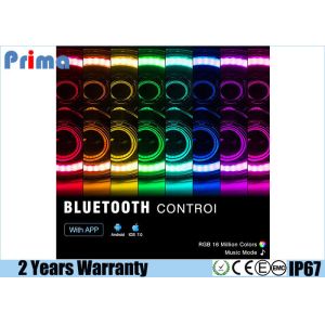 New 7 Inch Jeep Headlights Running RGB Halo with Amber Signal Bluetooth Remote