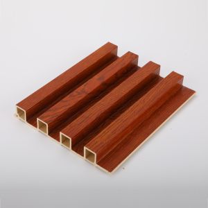 Scene Display WPC Laminated Fluted Flat Wall Panel for Indoor Interior