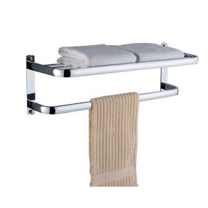 19mm Towel Rack Shelf Chrome Wall Mounted Towel Rail Corner Shelf