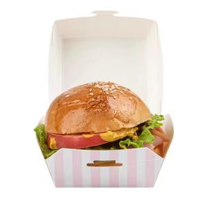 Customized Disposable Burger Box Folders in Corrugated/Kraft Paper for Fast Food