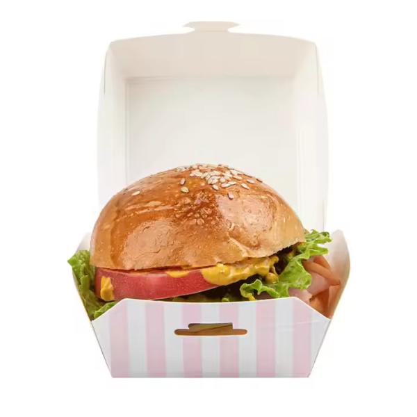 Customized Disposable Burger Box Folders in Corrugated/Kraft Paper for Fast Food