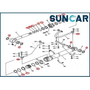 Cheap 707-99-50600 Komatsu Bucket Cylinder Seal Kit Service Kits For PC400-5 PC400LC-5 Bottom Dump Loader for sale