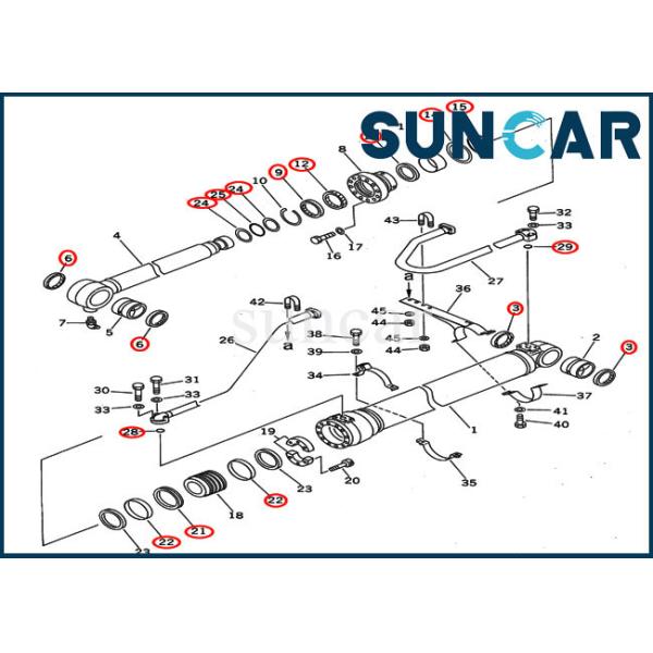 707-99-50600 Komatsu Bucket Cylinder Seal Kit Service Kits For PC400-5 PC400LC-5